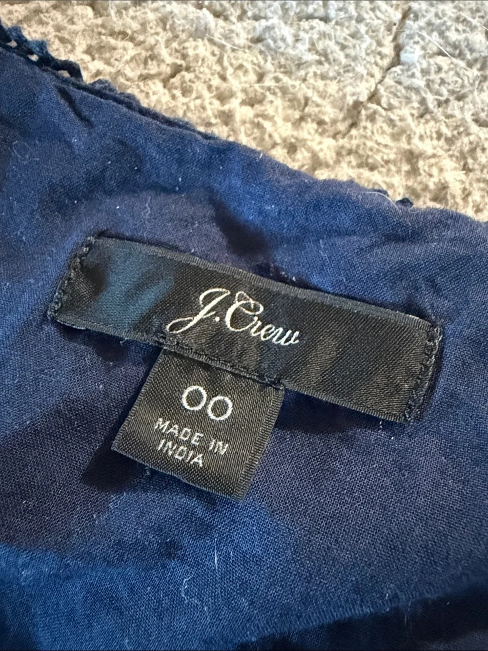 J. Crew Navy Eyelet Wrap Midi Dress with Ruffle Sleeves 100% Cotton 00